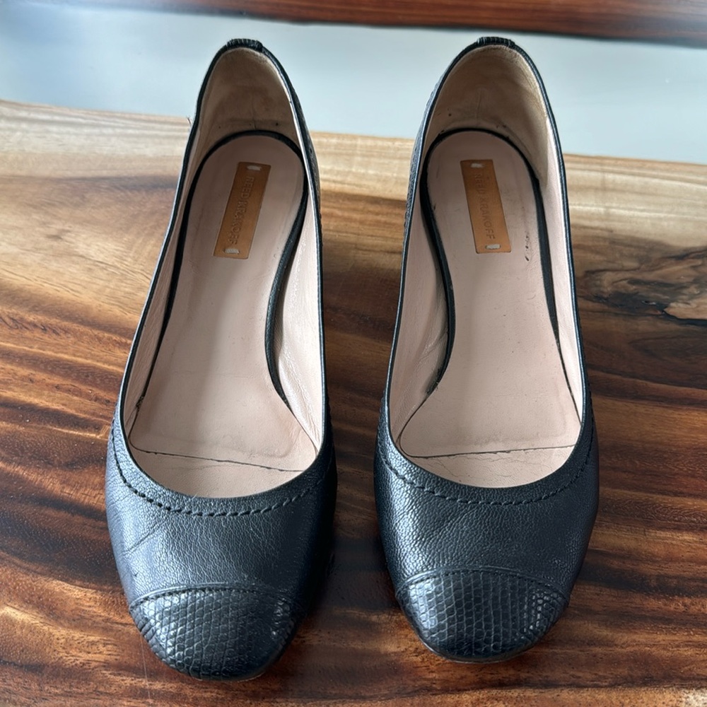 reed krakoff black heeled ballet flats 6 36